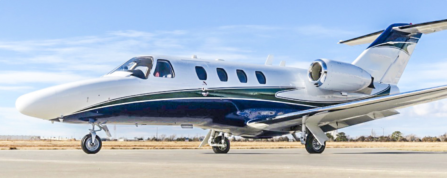 Cessna citation sitting on runway